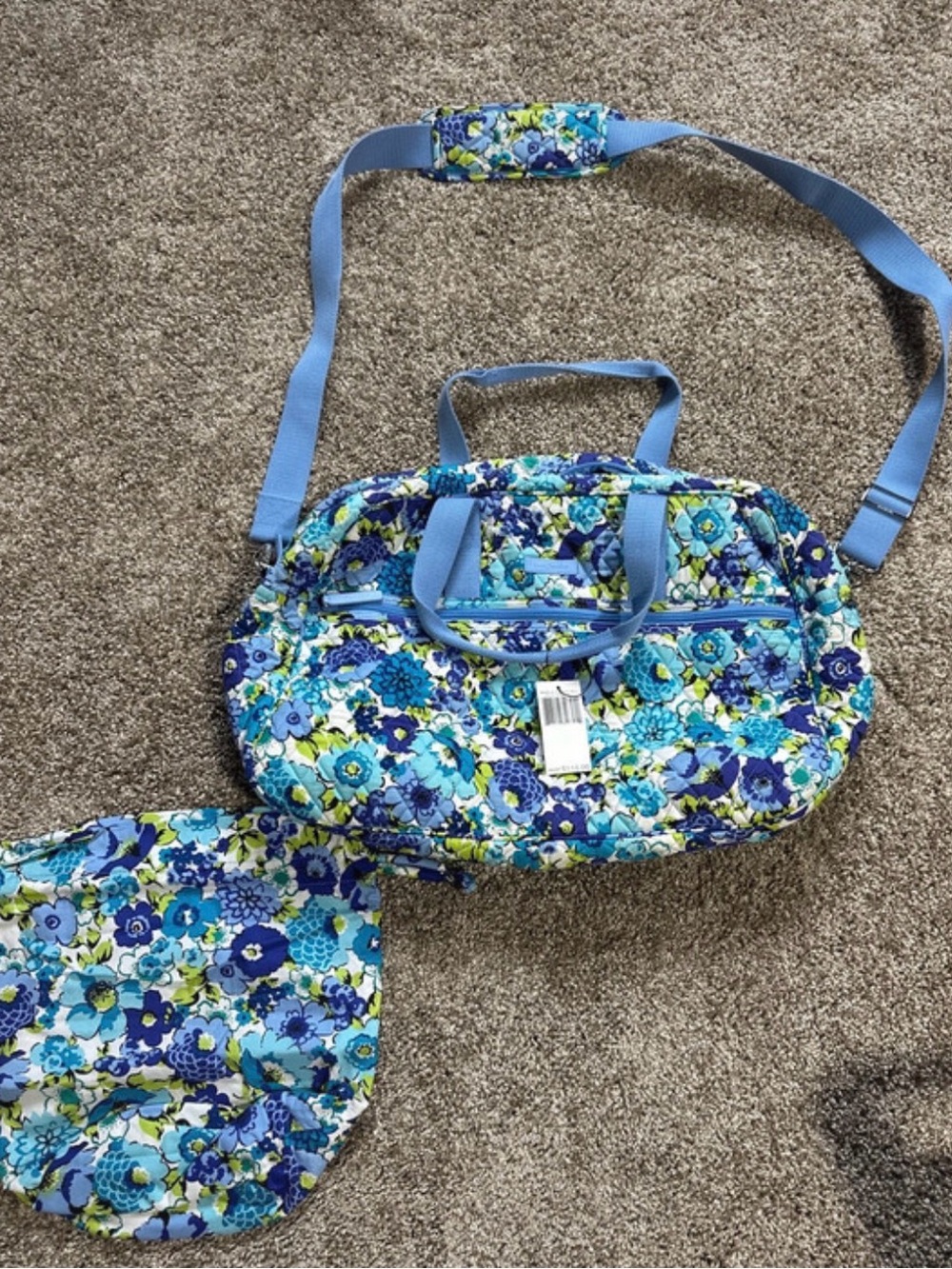 Vera Bradley Quilted Floral Travel Satchel/ tote bag